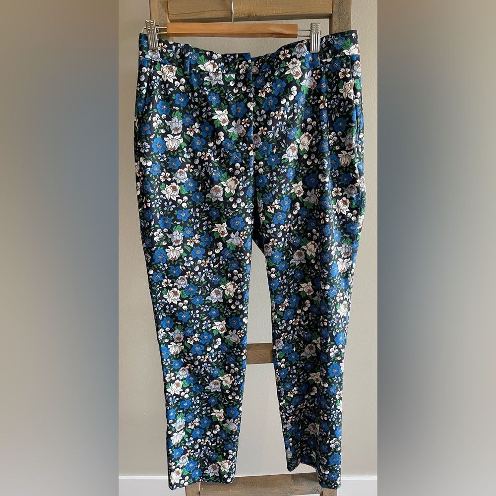 Tory Burch Sport Women's Blue and Green floral Trousers size 8
